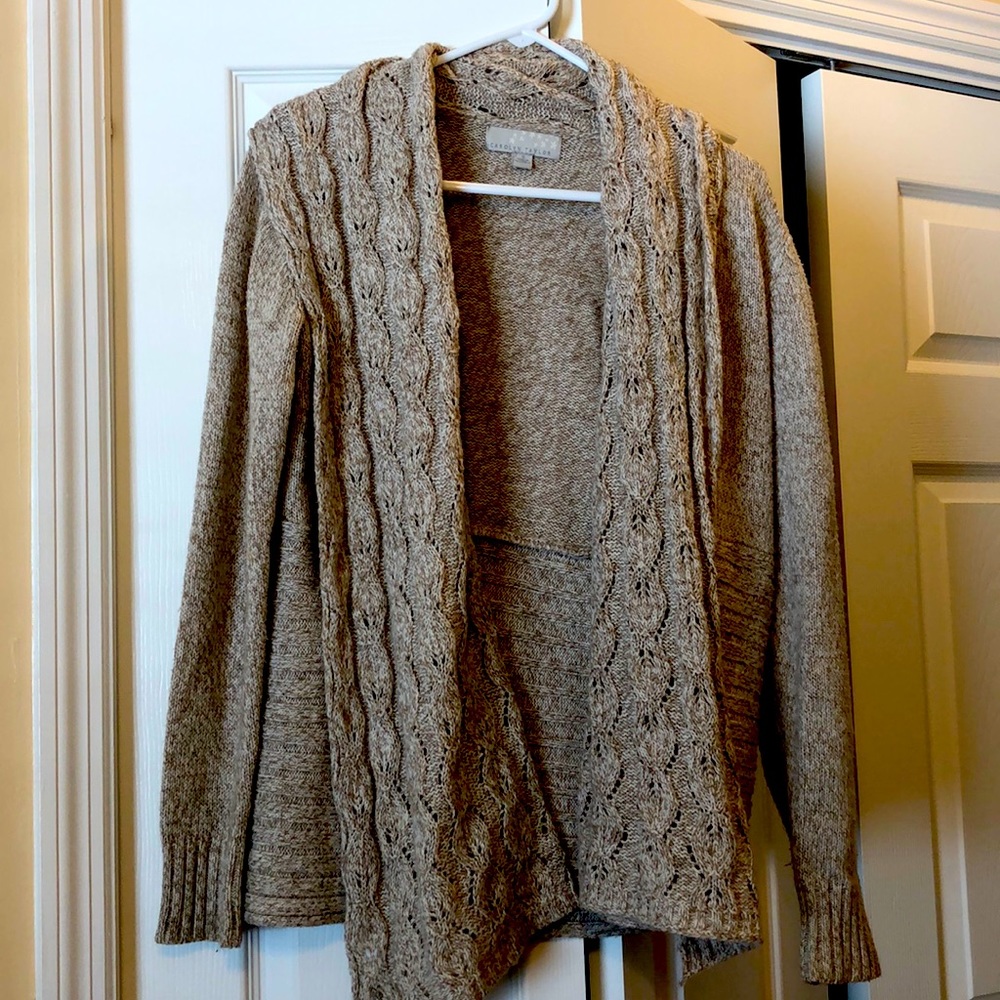 Beige Cardigan Sweater -Carolyn Taylor